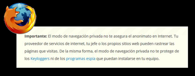 Otras personas pueden rastrear las páginas que visitas, aclara Firefox. Otras personas pueden rastrear las páginas que visitas, aclara Firefox.