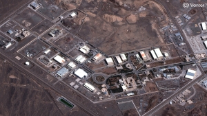 La imagen satelital de la central nuclear de Natanz.