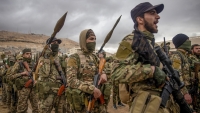 Soldados de Hayat Tahrir al Sham (HTS) en Damasco, Siria, el 27 de diciembre de 2024 .