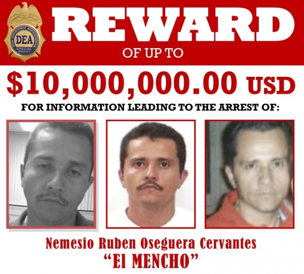 La DEA ofrece $10 millones de dólares por &quot;El Mencho&quot;.