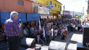 López Obrador en Choix, Sinaloa.