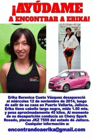 Erika Berenice Cueto Vázquez, desaparecida o levantada cerca de Puerto Vallarta