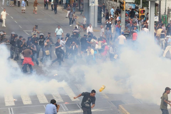 Manifestantes de la zona de Obregón fueron desalojados