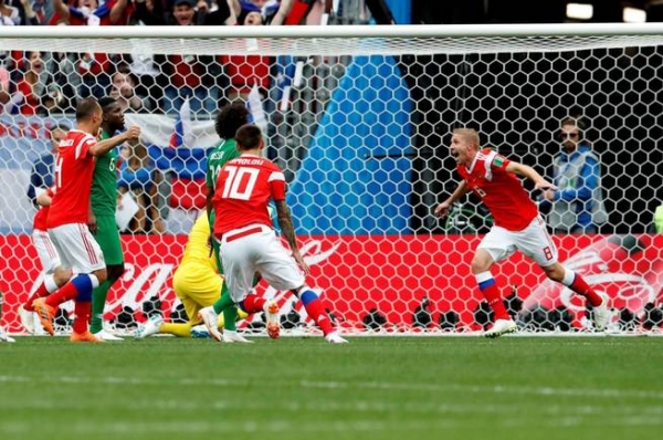 La celebración de Gazinski, autor del 1-0.