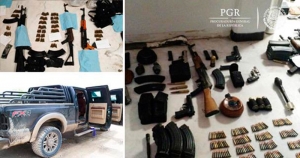 Arsenal decomisado recientemente por la PGR.