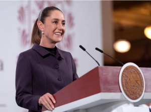 Claudia Sheinbaum durante su conferencia matutina en Palacio Nacional, el 25 de septiembre de 2025.