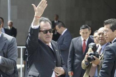 El empresario Juan Armando Hinojosa, al acudir al sexto y último informe de labores de Enrique Peña Nieto como gobernador del estado de México Foto MVT