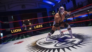 Silver King posa en York Hall, en Bethnal Green, Londres, en el verano de 2016.