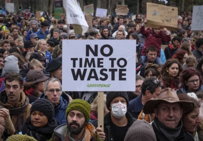 Manifestación en Bruselas en domingo contra el cambio climático.