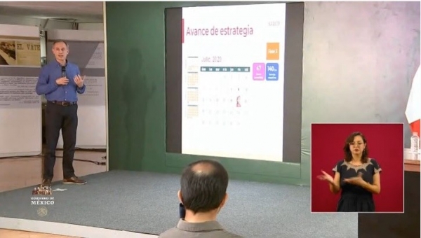 El subsecretario de Salud, Hugo López-Gatell, dio el reporte técnico desde el estado de Chiapas