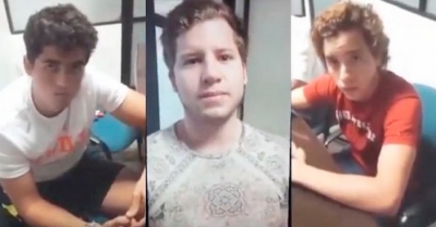Tres de los jóvenes acusados de “levantar” y abusar sexualmente a una menor de edad.