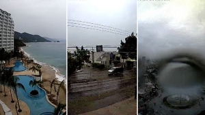 El huracán Patricia toca tierra en México