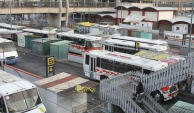 Paradero en Pantitlán.