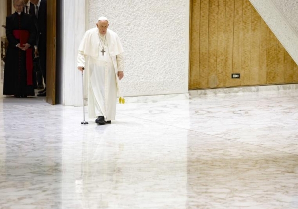 El Papa durante una audiencia especial a los participantes en la peregrinación de la diócesis de Spoleto-Norcia, el pasado sábado en la Ciudad del Vaticano