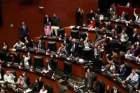 Senadores durante la sesión en el Salón de Plenos, en la que se analiza la reforma judicial para someterla a votación, el 10 de septiembre de 2024. 