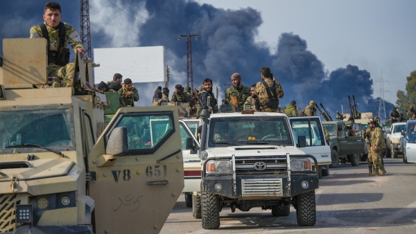 Fuerzas del Ejército sirio en Latakia, Siria, el 7 de marzo de 2025.