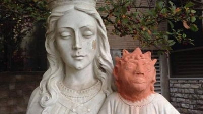 Así quedó la estatua