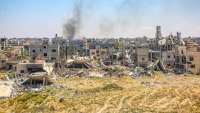 Edificios destruidos por los ataques aéreos israelíes en Jan Yunis, Franja de Gaza, el 13 de abril de 2024.