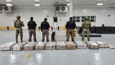 Cargamento de droga decomisado en Manzanillo en agosto de 2020.