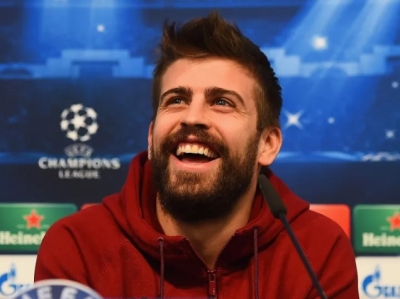 Gerard Piqué, ex de Shakira, en una conferencia de prensa de la UEFA Champions League 2015.