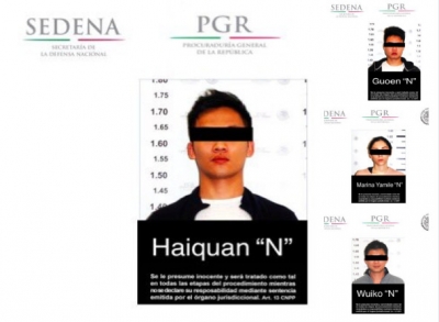 En la Ciudad de México, fueron detenidas 10 personas de una red de operadores financieros internacional. En la imagen, cuatro de ellos.