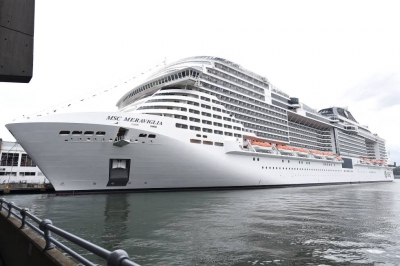 El crucero Meraviglia en un puerto de Nueva York en octubre de 2019.