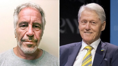 El magnate Jeffrey Epstein y el expresidente de EE.UU., Bill Clinton.