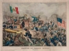 Una litografía de la batalla de Cerro Gordo.