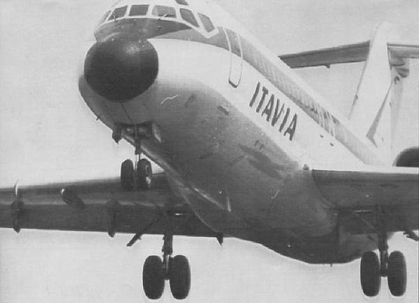 El DC9 de Itavia, en uno de sus vuelos antes de estrellarse en el Tirreno 