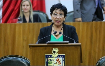 La legisladora María Guadalupe Rodríguez Martínez presentó el dictamen de reforma a la Ley Estatal de Salud.