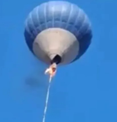 Tragedia en Teotihuacán: Mueren dos personas al incendiarse el globo aerostático en el que paseaban