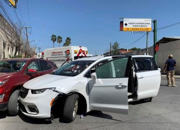 La camioneta de la que fueron sustraídos los cuatro ciudadanos estadounidenses, en Matamoros (México), el pasado 3 de marzo.