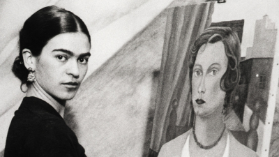 Frida Kahlo pinta un mural para la Bolsa de Valores de San Francisco. 22 de enero de 1931