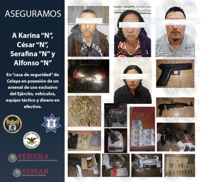 Capturan a la esposa de 'El Marro', líder del Cártel de Santa Rosa de Lima y a otros importantes miembros de ese grupo criminal mexicano