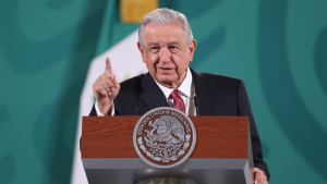 El presidente de México, Andrés Manuel López Obrador, en conferencia el 16 de diciembre de 2021