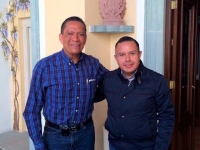 Guerrero Agripino, rector de la Universidad de Guanajuato y Castro Cerrillo, presidente municipal.