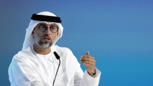 El ministro de Energía emiratí, Suhail Al Mazrouei, durante el evento World Government Summit en Dubái, el 29 de marzo de 2022.