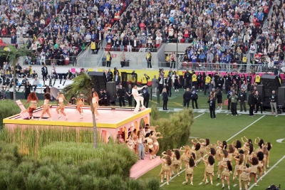 Presentación de 'Bad Bunny' durante el Super Bowl.