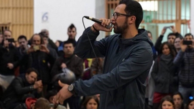 Valtonyc, durante un concierto en la cárcel Modelo.