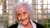 Imagen de archivo (1996) de Jeanne Calment, supuestamente la persona más longeva del mundo.