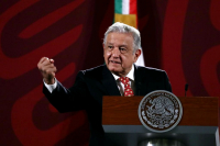 El presidente Andrés Manuel López Obrador, en la conferencia matutina del 6 de junio de 2022