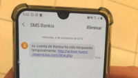 Mensaje SMS en el que los ciberdelincuentes suplanta a Bankia