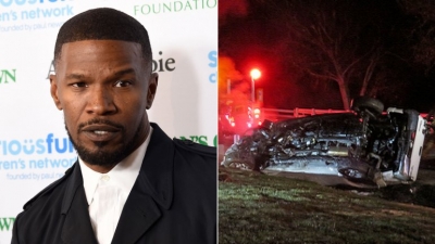 La emotiva foto de Jamie Foxx con el padre del joven al que salvó de la muerte