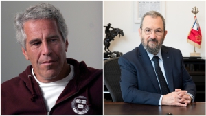 A la izquierda, Jeffrey Epstein, y a la derecha, el ex primer ministro de Israel Ehud Barak