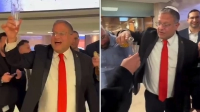 Legisladores israelíes celebran con champán la ley que permite ejecutar a palestinos