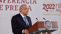 El presidente de México, Andrés Manuel López Obrador en Palacio Nacional, 28 de julio 2022