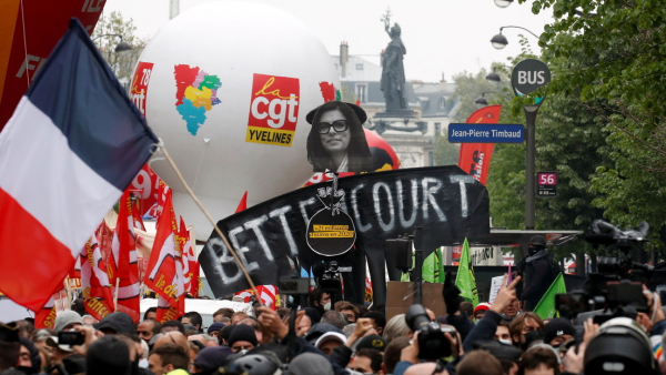 Manifestación sindical del Primero de Mayo en París (Francia), el 1 de mayo de 2021.