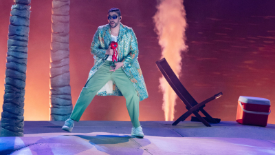 El cantante Bad Bunny durante su concierto en el Estadio Azteca, en México, el 9 de diciembre del 2022.