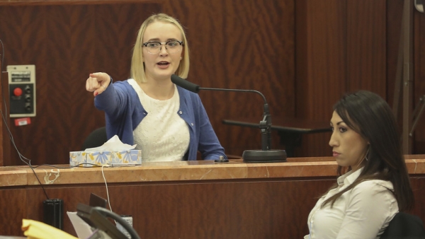 Cassidy Stay durante la sesión del juzgado en Houston, Texas, EE.UU., el 27 de agosto de 2019