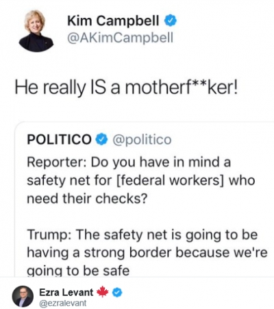 "Hijo de puta": Ex primera ministra de Canadá insulta a Trump y desata una polémica